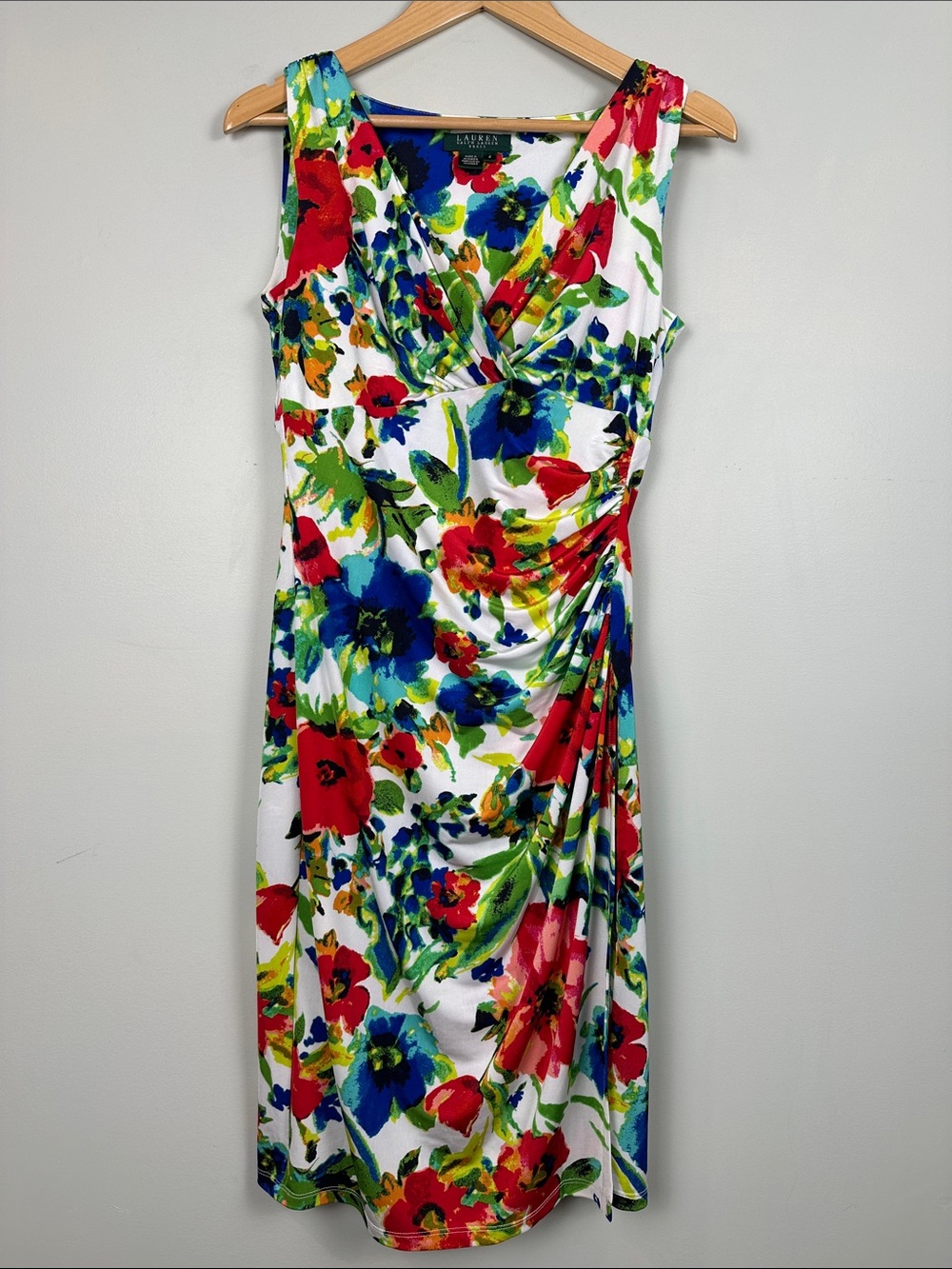 73. Ralph Lauren floral faux wrap dress.